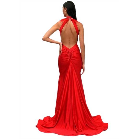 NEW JESSICA ANGEL long formal fitted prom dress in red - Picture 2 of 2